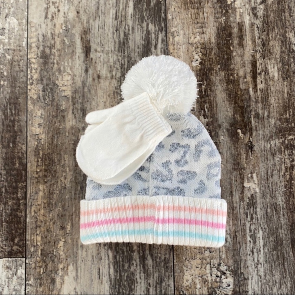 Girls Winter Hat & Mittens Set